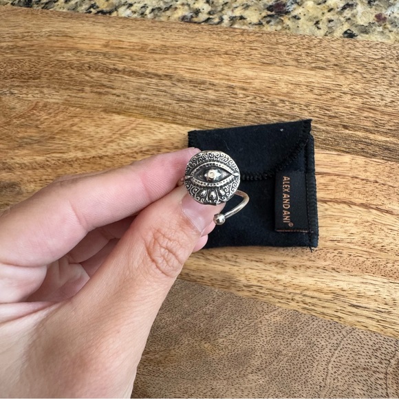 Alex and Ani Evil Eye Ring Wrap Silver Ring - Picture 3 of 4